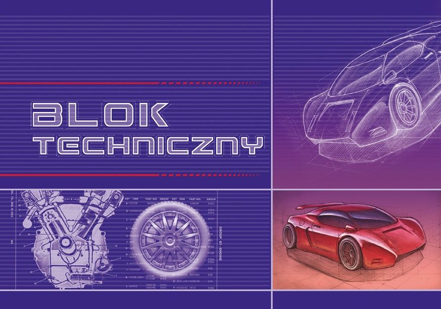 Blok techniczny A4 10k. biały Kreska